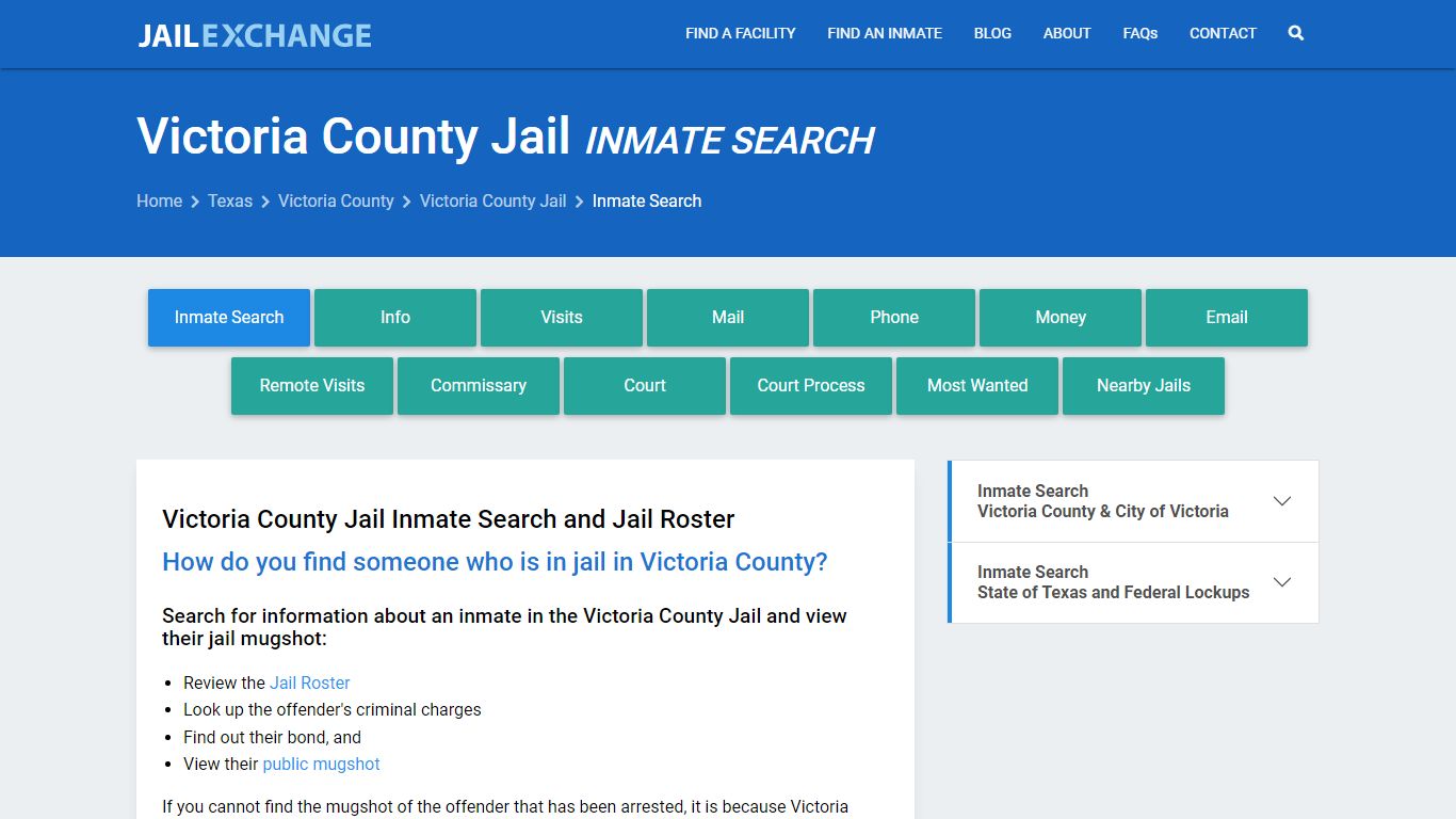 Inmate Search: Roster & Mugshots - Victoria County Jail, TX - Jail Exchange